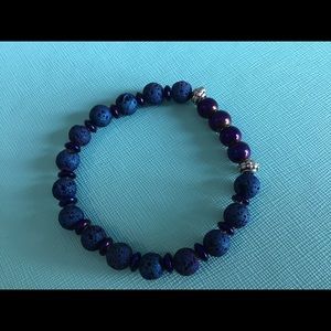 Handmade! Blue Lava Bead Bracelet.